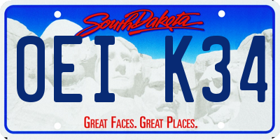 SD license plate 0EIK34