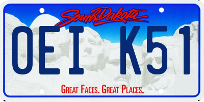 SD license plate 0EIK51