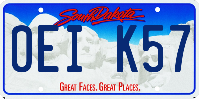 SD license plate 0EIK57