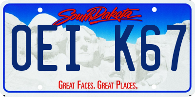 SD license plate 0EIK67
