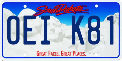 SD license plate 0EIK81