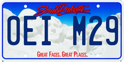 SD license plate 0EIM29