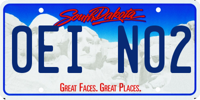 SD license plate 0EIN02