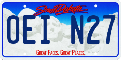 SD license plate 0EIN27