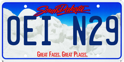 SD license plate 0EIN29
