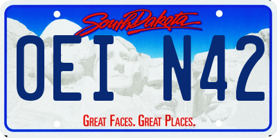 SD license plate 0EIN42