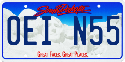 SD license plate 0EIN55