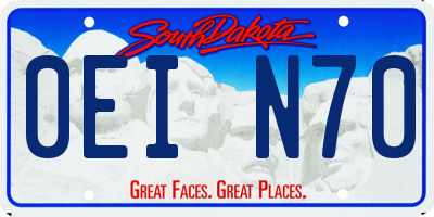 SD license plate 0EIN70