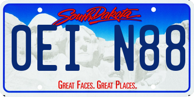 SD license plate 0EIN88