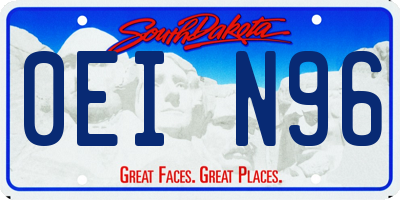 SD license plate 0EIN96