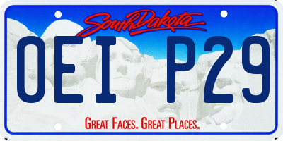 SD license plate 0EIP29