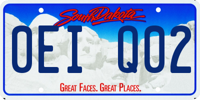 SD license plate 0EIQ02