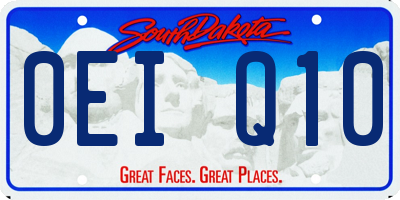SD license plate 0EIQ10