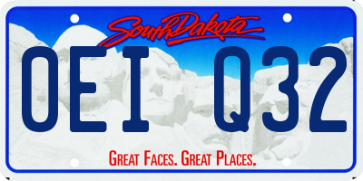 SD license plate 0EIQ32
