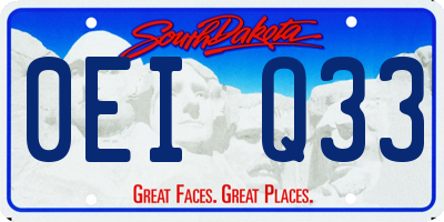 SD license plate 0EIQ33