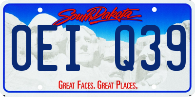 SD license plate 0EIQ39