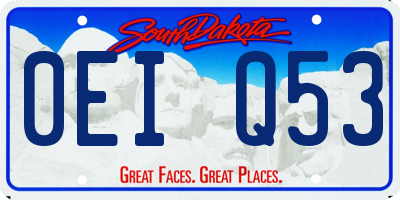 SD license plate 0EIQ53