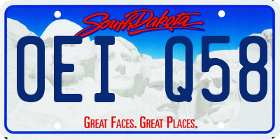 SD license plate 0EIQ58