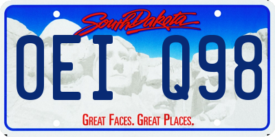 SD license plate 0EIQ98