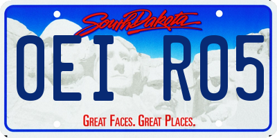 SD license plate 0EIR05
