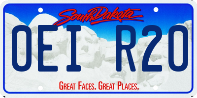 SD license plate 0EIR20