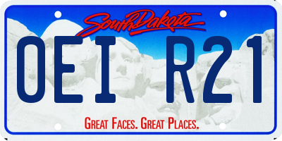 SD license plate 0EIR21