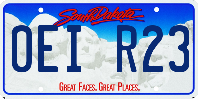 SD license plate 0EIR23