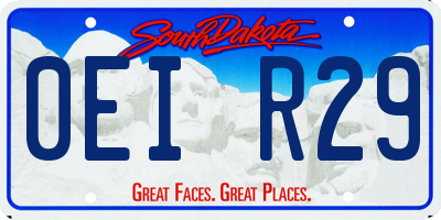 SD license plate 0EIR29