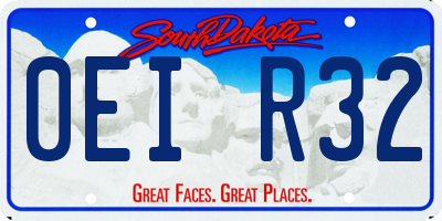 SD license plate 0EIR32
