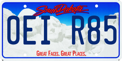 SD license plate 0EIR85