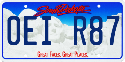 SD license plate 0EIR87