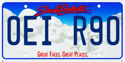 SD license plate 0EIR90