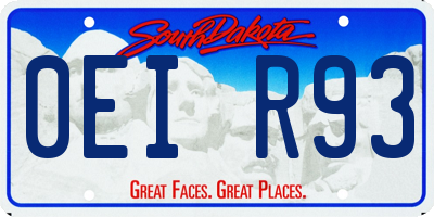 SD license plate 0EIR93
