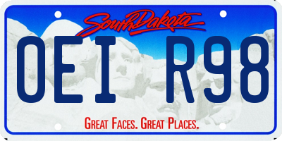 SD license plate 0EIR98