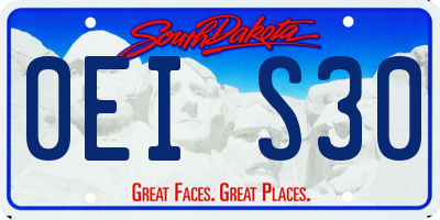 SD license plate 0EIS30