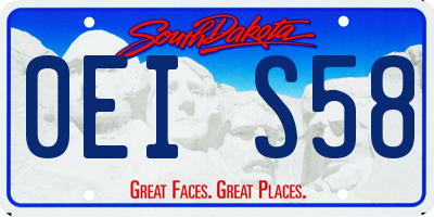 SD license plate 0EIS58