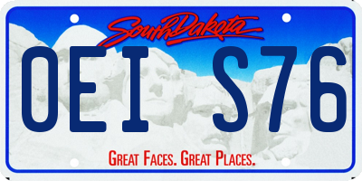 SD license plate 0EIS76