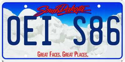 SD license plate 0EIS86