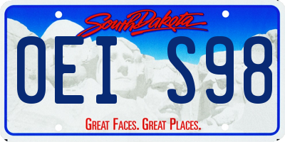 SD license plate 0EIS98