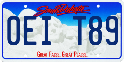 SD license plate 0EIT89