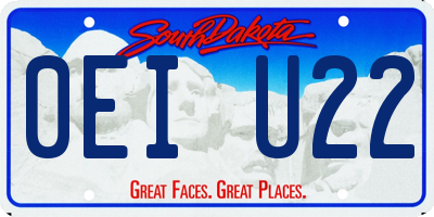SD license plate 0EIU22