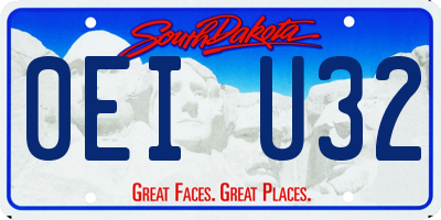 SD license plate 0EIU32