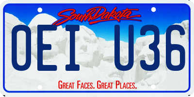SD license plate 0EIU36