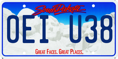 SD license plate 0EIU38