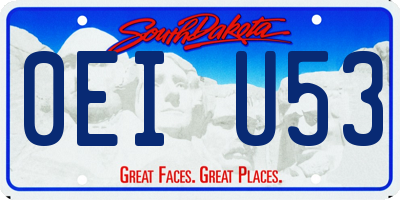 SD license plate 0EIU53