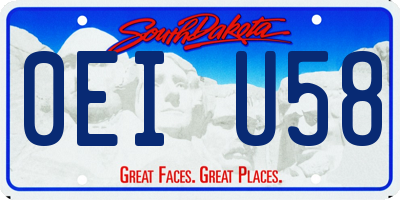 SD license plate 0EIU58