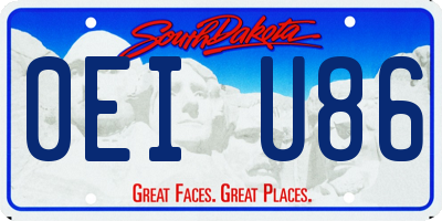 SD license plate 0EIU86