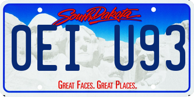 SD license plate 0EIU93