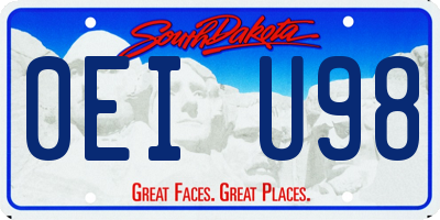 SD license plate 0EIU98