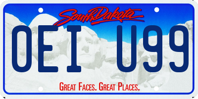 SD license plate 0EIU99